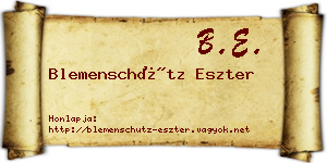 Blemenschütz Eszter névjegykártya